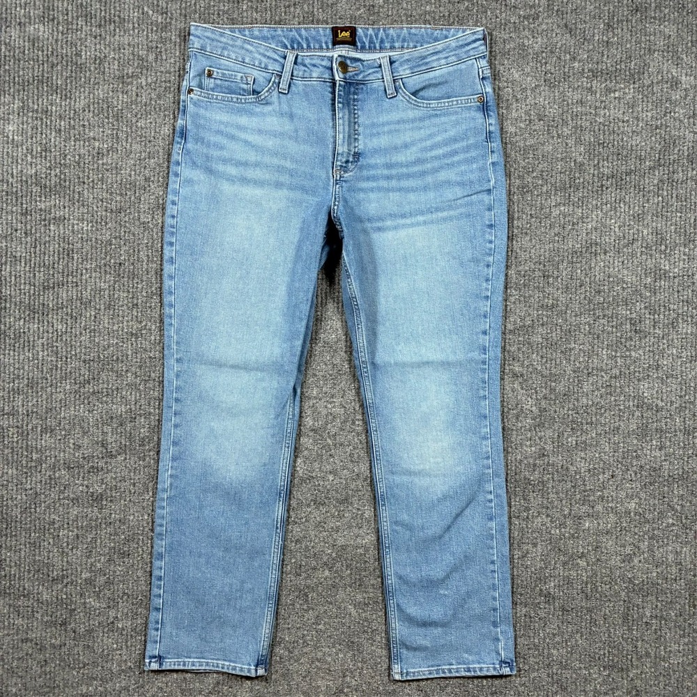 Lee Womens Jeans Size 10S Light Wash Straight Leg Denim Classic Fit Y2K Mid Rise